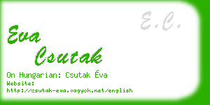 eva csutak business card